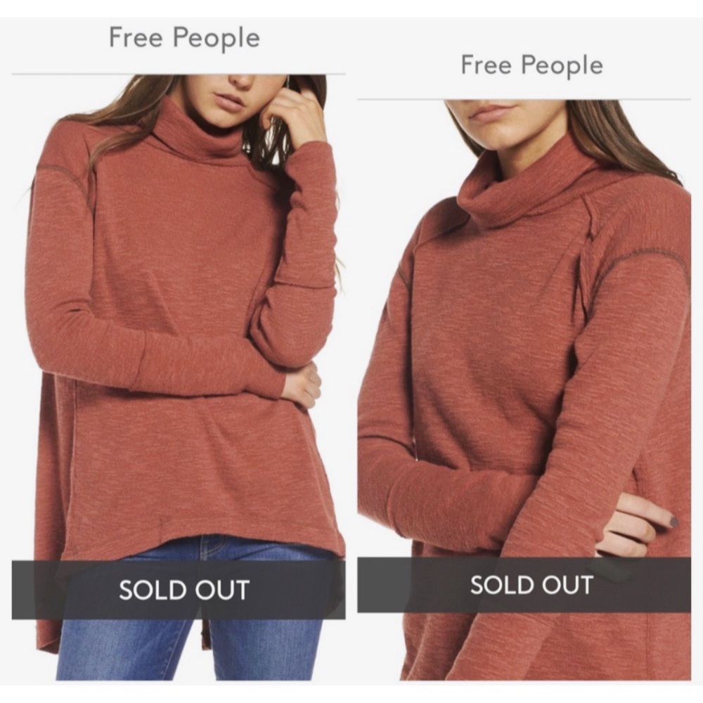 Free People Split Back Turtleneck XS - Picture 3 of 3
